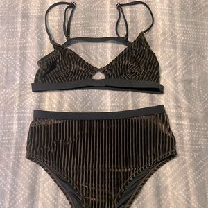 Cupshe chocolate brown corduroy bathing suit